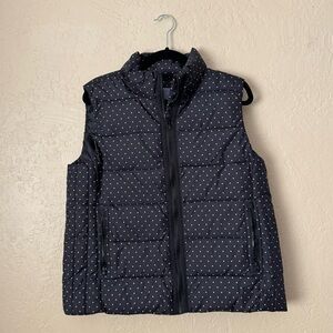 Laura Scott Puffer Vest Black Polka Dot - L